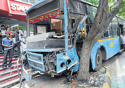 Accidents involving BMTC buses are more shocking because the corporation follows strict hiring process. DH file photo