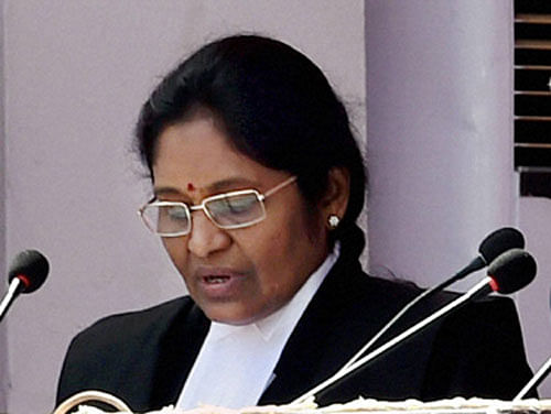 Justice Gorla Rohini was today administered the oath of office as the first woman chief justice of the Delhi High Court. PTI File Photo