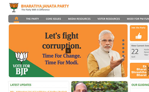 BJP blocks its website access in Pak, its PM candidate's is on PTI Image