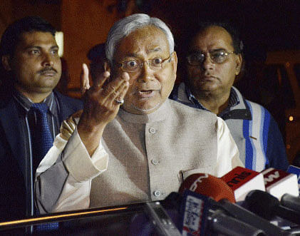 A few weeks before the Election Commission announced the poll dates, Bihar Chief Minister Nitish Kumar trashed all pre-poll surveys and asserted that when the election results were out, many BJP leaders boasting of victory would run for cover.  PTI photo