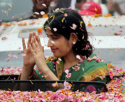 Coming from the 'first family' of Uttar Pradesh politics has not always been a cakewalk for Chief Minister Akhilesh Yadav's wife Dimple, who is trying to shed the dynasty politics product tag and is banking on her 'personal rapport' for a win in this seat in tomorrow's poll. / PTI Photo of Dimple Yadav