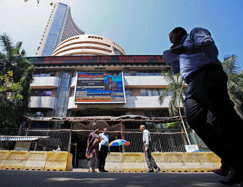 The benchmark BSE Sensex fell from record high by losing over 35 points in morning trade today as participants booked profits amid a weak trend in other Asian markets. PTI file photo
