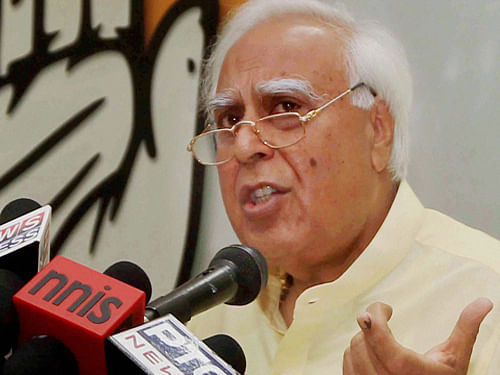 'Congress has not come out with any sub-manifesto,' party spokesperson and Law Minister Kapil Sibal said today maintaining that the issue of sub-quota for backward Muslims is pending in the Supreme Court and as long as the matter is not resolved there the party cannot do anything. PTI file photo