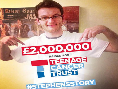 A terminally-ill teenager has broken all records on the JustGiving fundraising website by breaking the USD 4.2 million mark today in donations to charity. Photo Courtesy: Teenage Cancer trust twitter page, https://twitter.com/TeenageCancer