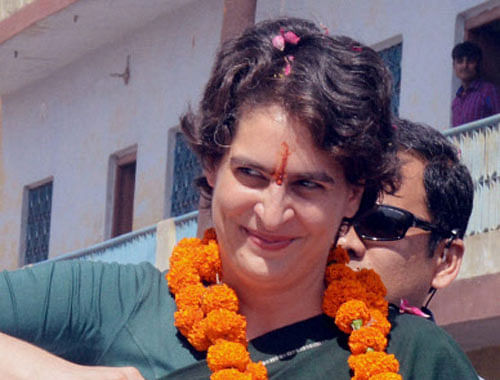 Priyanka Vadra during an election campaign for her mother and Congress President Sonia Gandhi in Raebareli. PTI Image