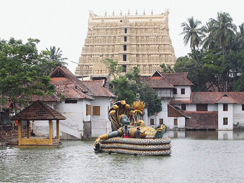 The controversy around management of the estimated Rs 1 lakh-crore wealth in the Sree Padmanabhaswamy Temple in Thiruvananthapuram refuses to die down. PTI File Photo
