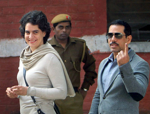 The battle between the Gandhis and the BJP got shriller on Sunday with the saffron party accusing Robert Vadra of building an empire with the patronage of Sonia Gandhi and Rahul Gandhi, while a combatant Priyanka likened the attack on her husband as one by ''panic-stricken rats''. PTI File Photo
