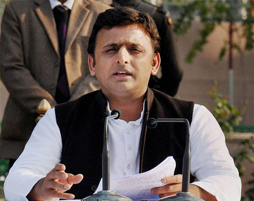 Uttar Pradesh Chief Minister Akhilesh Yadav today appeared to be defending Priyanka Gandhi's husband Robert Vadra, accusing BJP of blowing the issue of land deals out of proportion and attacked Narendra Modi saying his name meant ''Model of Dividing India''. PTI file photo