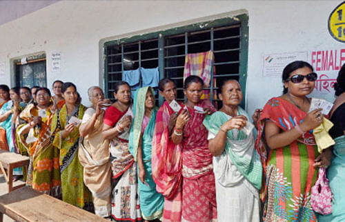 Over half of the electors in Daman and Diu voted till afternoon Wednesday for the lone parliamentary seat in the union territory, officials said. PTI photo