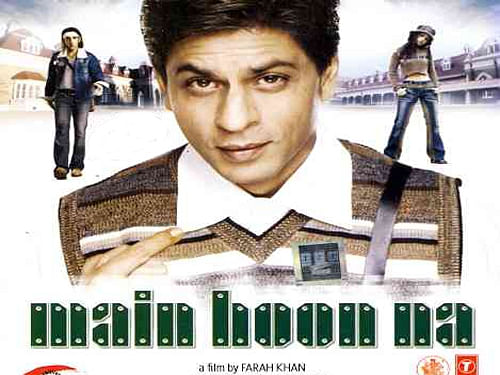 'Main Hoon Na' marked the directorial debut of choreographer Farah and was released on April 30, 2004. Film poster
