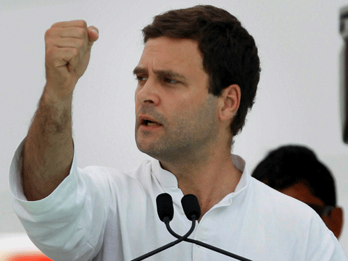 Rahul Gandhi said the Congress-led UPA government served the people of the country by launching many flagship programmes but it never boasted about the schemes. He added such policies succeeded in lifting more than 15 crore people above the below poverty line level. PTI photo