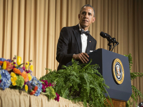 Barack Obama speaks during the White House Correspondents' Association Dinner in Washington. Reuters
