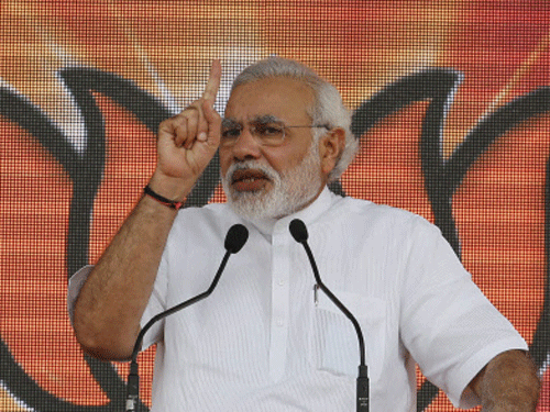 Modi said this election is for change and asked people to send maximum BJP candidates to Lok Sabha. Reuters photo