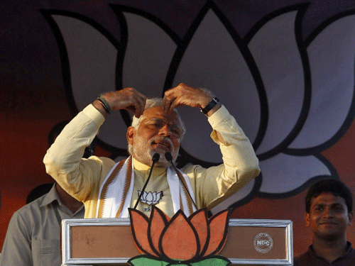 Vote bank, communal and caste-based politics have ruined the country  Modi said at a election rally here. Reuters photo