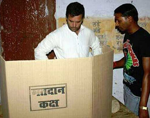 Amid BJP's criticism, the Election Commission today ordered further probe to ascertain whether Rahul Gandhi violated electoral law by entering the EVM area of polling booths during balloting in his constituency Amethi on Wednesday. Tv grab