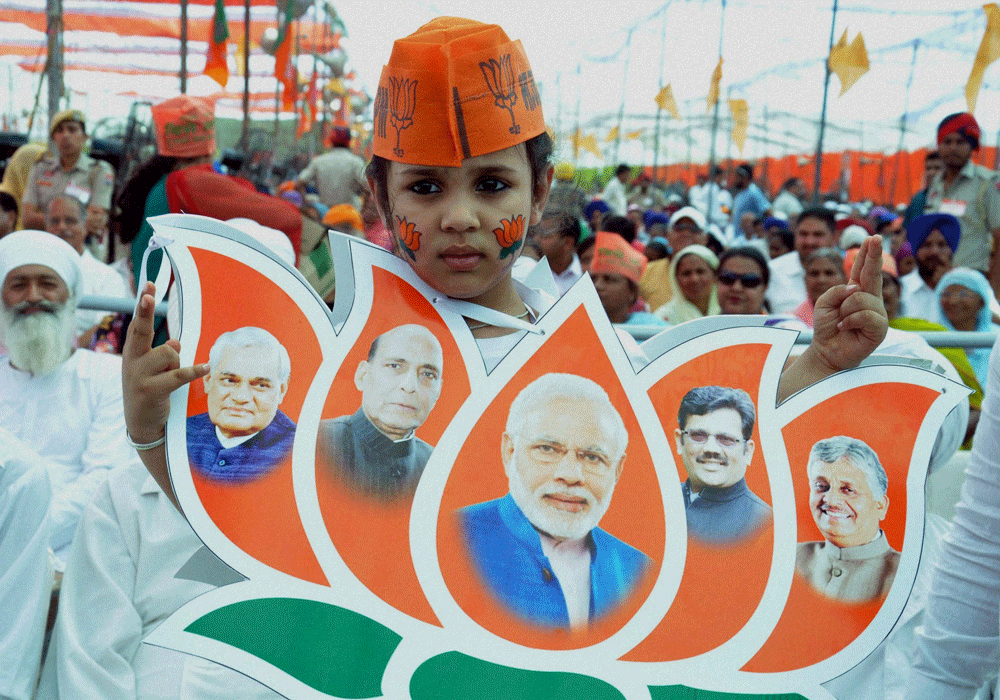 More than Narendra Modi's appeal, the BJP seems to be banking on the caste arithmetic when the last lot of six Lok Sabha seats in Bihar go to the polls Monday. PTI File Photo