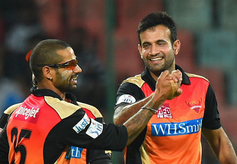Sunrisers Hyderabad beat Delhi Daredevils by eight wickets (D/L method) in an IPL encounter here today. PTI photo