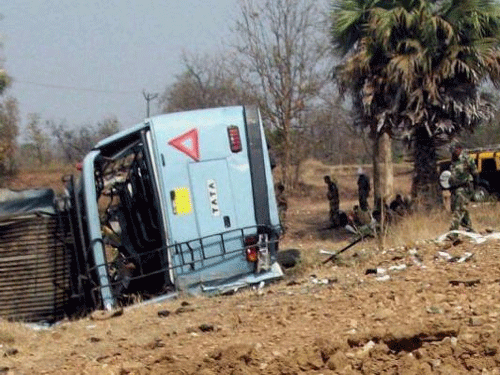Seven policemen were today killed and two others injured when Naxals carried out a landmine blast in Maharashtra's Gadchiroli district. PTI file photo
