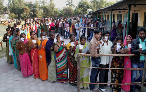 About 18 per cent polling was recorded till 10 AM in six constituencies in the last of the six-phase Lok Sabha election in Bihar. PTI file photo