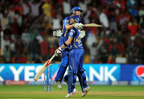 Chasing Royal Challengers' massive 190 for five, Rajasthan were staring at certain defeat after slipping to 82 for four at the end of the 11th over. Steven Smith (48, 21b, 4x4, 4x6) and James Faulkner (41, 17b, 3x4, 3x6), however, shared a match-winning 33-ball 85-run stand for the unbroken sixth-wicket to script Royals' jail-break with seven balls to spare. DH photo