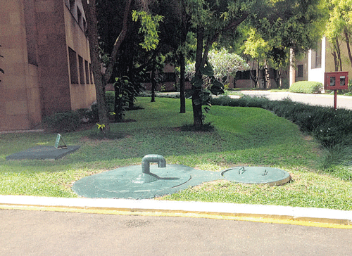 Injection wells constructed on Infosys campus to recharge groundwater.