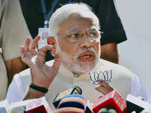 With the last and ninth phase of polls for the Lok Sabha getting over on Monday evening, BJP prime ministerial candidate Narendra Modi, recuperating from aching heels and sore throat after addressing 440 rallies across the country, took a jibe at the ruling Congress party for failing to set an agenda for the 2014 polls. PTI file photo
