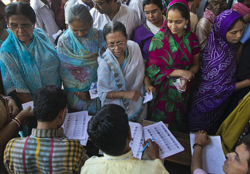 A massive turnout was recorded in the 11 polling booths across three Lok Sabha constituencies in western Uttar Pradesh where a re-poll was held Tuesday on the orders of the Election Commission on basis of reports filed by observers, officials said. Reuters photo
