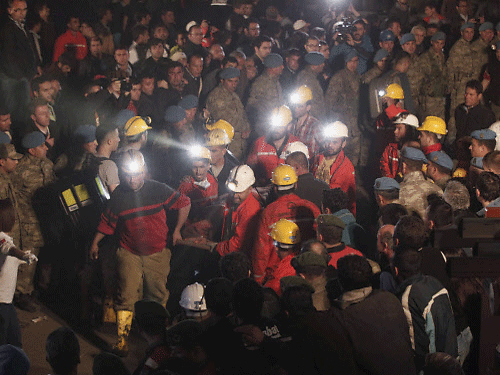 Turkey's energy minister says the death toll from an explosion and fire at a coal mine in western Turkey is now 201. Reuters photo