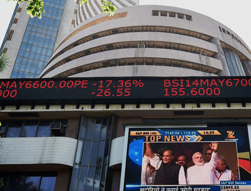 Indian stocks were virtually on fire leading a key index to gain as much as 1,000 points, or 4.2 percent, as Narendra Modi-led Bharatiya Janata Party took a big early lead in India's national election vote count.