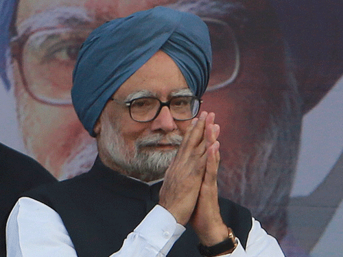 On his last day in office Saturday, Prime Minister Manmohan Singh will give a farewell address to the nation at 10 a.m. on state-run Doordarshan before he goes to meet  President Pranab Mukherjee to hand in his resignation. AP file photo