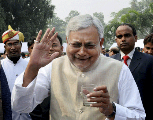 Bihar Chief Minister Nitish Kumar submitted his resignation to Governor D.Y. Patil Saturday, an official source said. PTI file photo