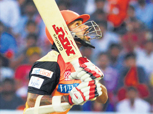Sunrisers Hyderabad's Shikhar Dhawan slammed a 39-ball 50 to lead his side past Royal&#8200;Challengers Bangalore on Tuesday. PTI