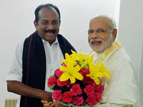 MDMK chief Vaiko, an NDA ally, today opposed the invitation extended to Sri Lankan President Mahinda Rajapaksa for Narendra Modi's swearing-in ceremony and asked the Prime Minister-designate as well as BJP President Rajnath Singh to reconsider the decision. PTI file photo
