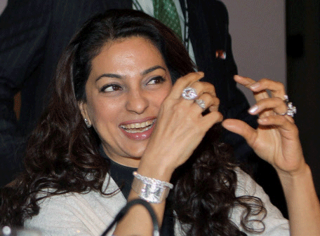 Actress Juhi Chawla, who flew from Abu Dhabi to vote for the first time in the Lok Sabha polls, said it was a shame for her to have skipped voting so far. PTI photo