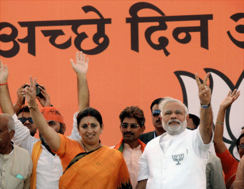 From promoting beauty products, to contesting the Miss India beauty pageant, to becoming the country's most sought after 'bahu', and on Monday being sworn in as a minister in the Narendra Modi government - 38-year-old Smriti Irani's life has been a saga of meteoric rise to fame and success. PTI photo