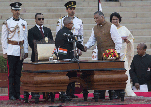 Singh will be the second former Army chief to enter Parliament, he is the first in the Lok Sabha. AP photo