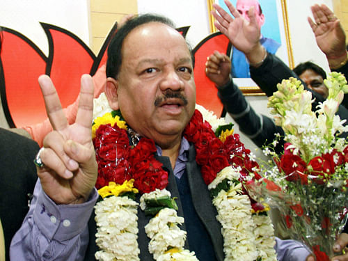 The Cabinet berth is being seen as reward for Vardhan's strong leadership during the Lok Sabha and Assembly polls. PTI file photo