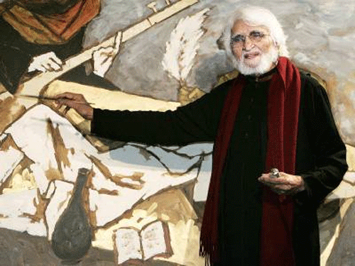 The ambitious set of triptych paintings went on to form part of Husain's final work before he passed away at a London hospital in June, 2011, aged 95. AP file photo