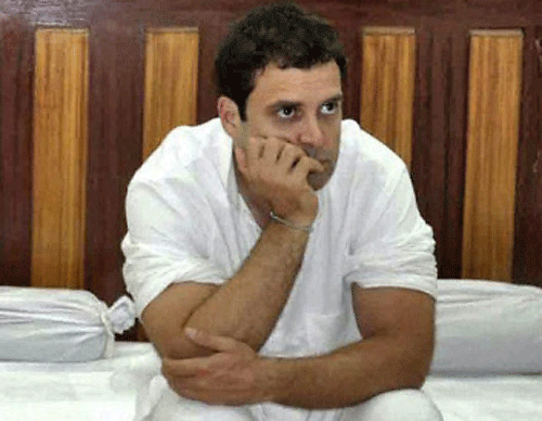 After his reluctance to head Congress in the Lok Sabha, Rahul Gandhi was today seen sitting in one of the rear benches of the Opposition. PTI file photo