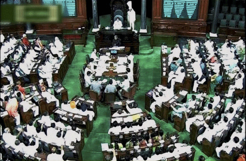 It was a changed scenario in the new Lok Sabha with the churning brought out by the elections throwing in contrasts. PTI