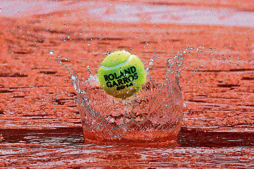 puddles everywhere The start of the men's and women's quarterfinal matches at the French Open was delayed by heavy downpour on Wednesday. reuters
