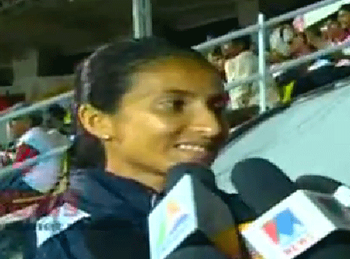Long jumper Mayookha Johny was the lone athlete to meet the qualifying mark on the opening day of the National Inter-State Athletics Championships here on Thursday. / Screen Grab