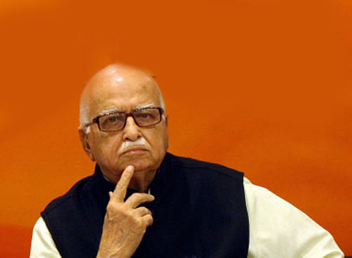 In another indication that he is falling out of favour with the men in charge of the BJP, party patriarch and NDA working chairperson L K Advani found the plaque bearing his name missing from the office allotted to him in the Parliament building. PTI file photo