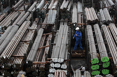 India's steel consumption grew marginally by 0.5 per cent during the first two months of the fiscal 2015 to 12.623 million tonnes (MT) over the same period last year. / Reuters