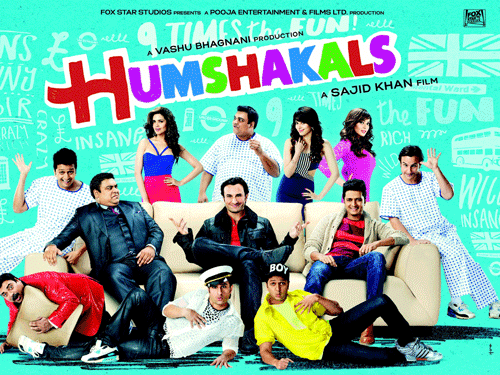 Scheduled for a June 20 release, director Sajid Khan's Humshakals stars a host of big names like Saif Ali Khan, Riteish Deshmukh, Bipasha Basu, Esha Gupta and Ram Kapoor. Humshakals movie poster