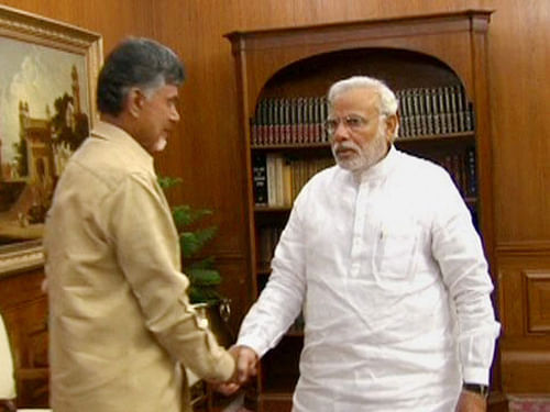 On a day Chandrababu Naidu took over as the first chief minister of the residual state of Andhra Pradesh, Prime Minister Narendra Modi promised to 'extend all possible help to the people and the government of Andhra Pradesh'. PTI file photo