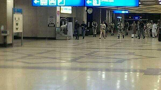 Scene at Jinnah International Airport after the attack (Source: Twitter @akchisti)