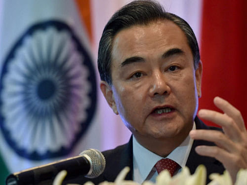'China has resorted to a special arrangement of issuance of stapled visa to address the need for travel of local people. This gesture is out of goodwill and flexibility and if we do not do that we will not be able to address the concern of outbound and overseas travel of these people,' visiting Chinese Foreign Minister Wang Yi said. PTI photo