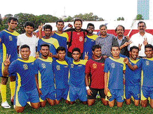 Thirty-two years after first being affiliated to the Bangalore District Football Association, Aeronautical Development Establishment (ADE)&#8200;climbed the summit for the first time by winning the BDFA&#8200;Super Division title here at the Bangalore Football Stadium on Monday.  DH photo