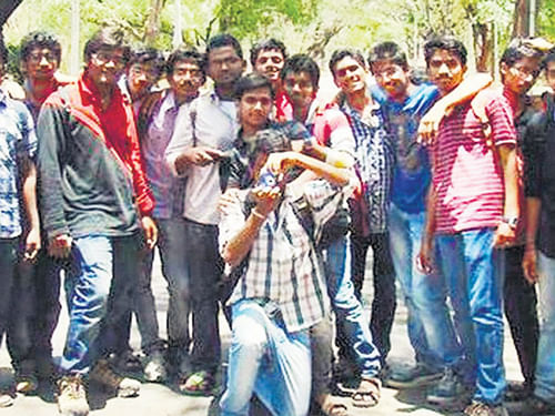 A file photo of some of the engineering students who were swept away in River Beas in Mandi after water was released unannounced from the Larji Dam. PTI